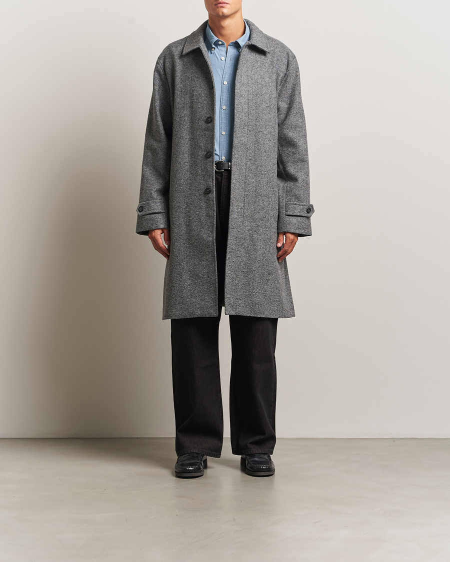 Homme | Manteaux Et Vestes | Palmes | Herringbone Wool Coat Charcoal