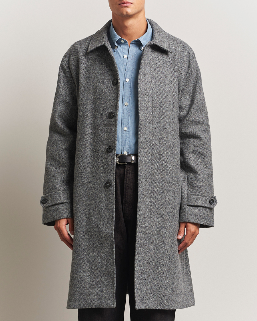 Homme | Manteaux Et Vestes | Palmes | Herringbone Wool Coat Charcoal