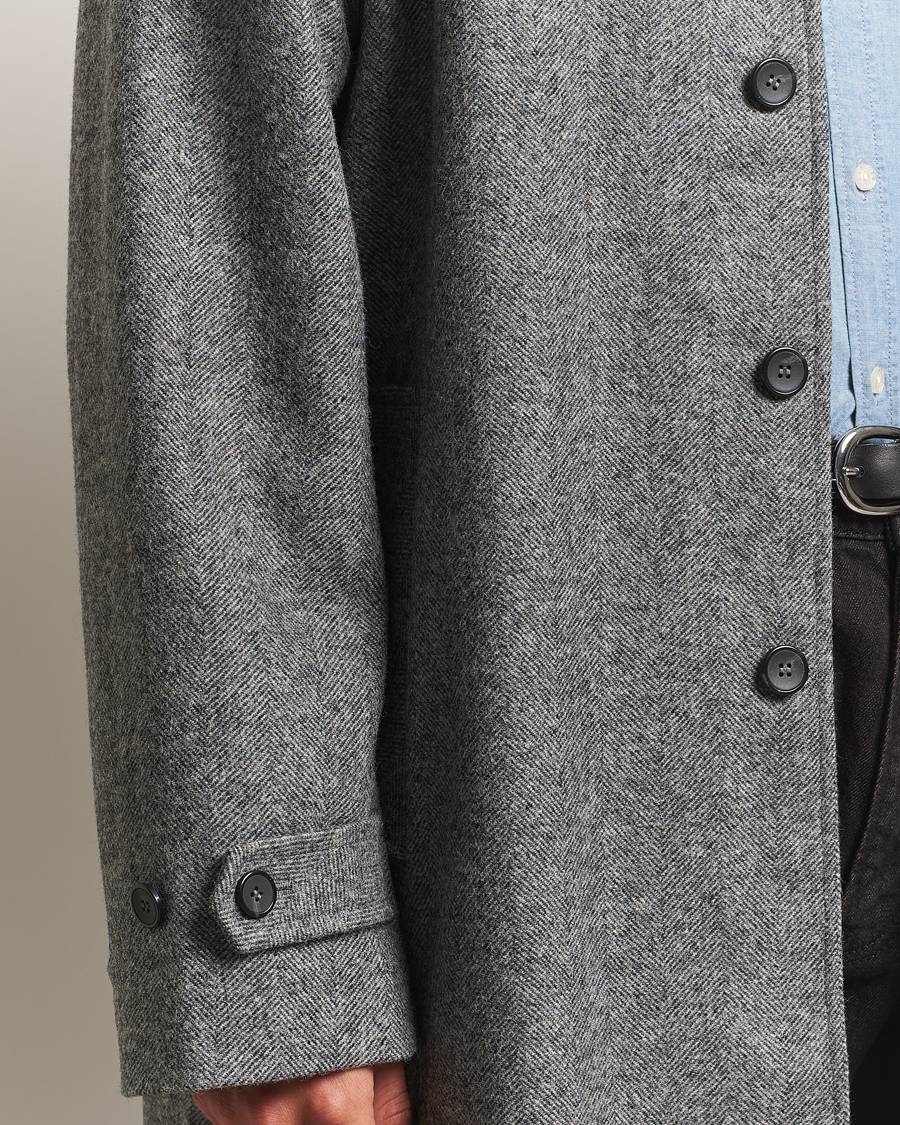 Homme | Manteaux Et Vestes | Palmes | Herringbone Wool Coat Charcoal