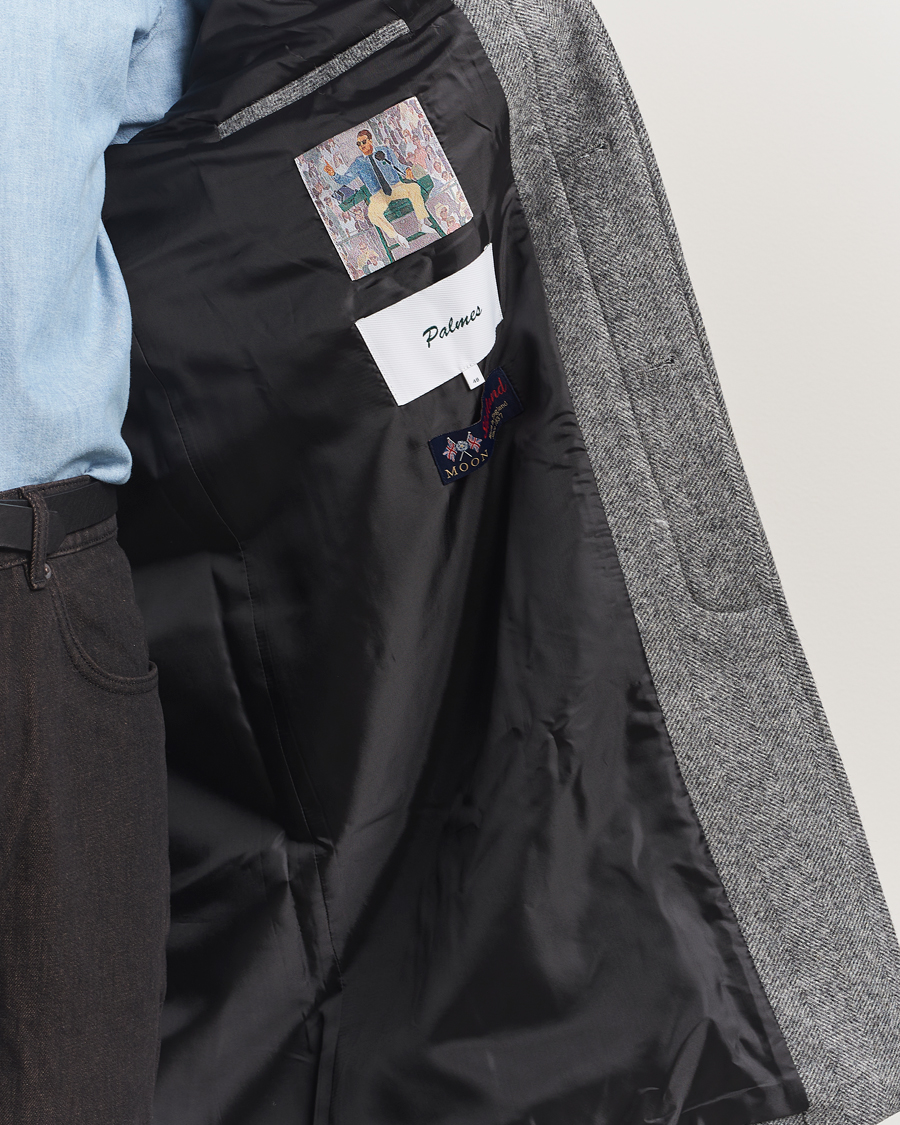 Homme | Manteaux Et Vestes | Palmes | Herringbone Wool Coat Charcoal