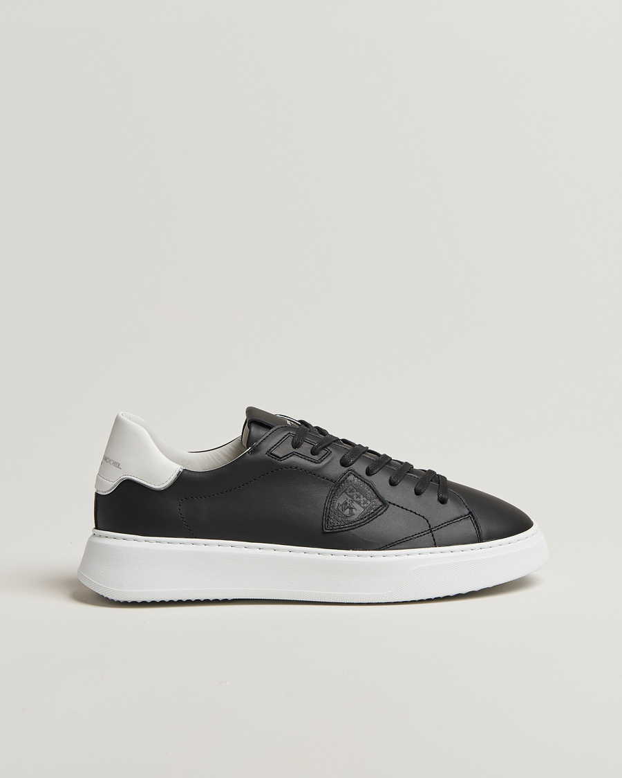 Homme | Philippe Model Temple Low Top Leather Sneakers Black | Philippe Model | Temple Low Top Leather Sneakers Black