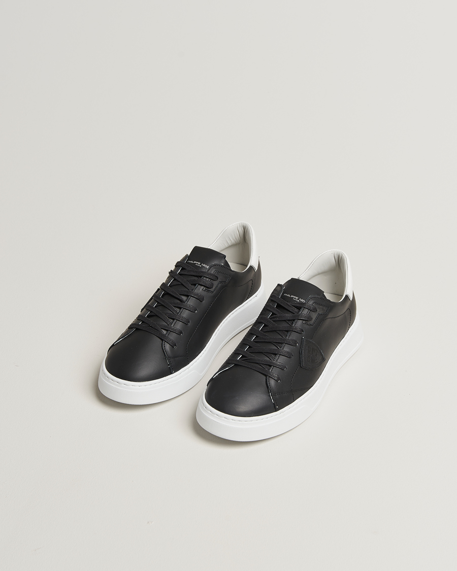 Homme | Philippe Model Temple Low Top Leather Sneakers Black | Philippe Model | Temple Low Top Leather Sneakers Black
