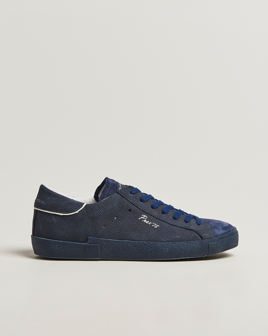Homme | Philippe Model Prsx Low Top Vintage Leather Sneakers Navy | Philippe Model | Prsx Low Top Vintage Leather Sneakers Navy