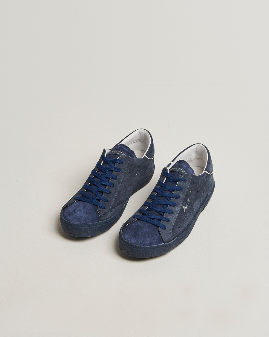 Homme | Philippe Model Prsx Low Top Vintage Leather Sneakers Navy | Philippe Model | Prsx Low Top Vintage Leather Sneakers Navy