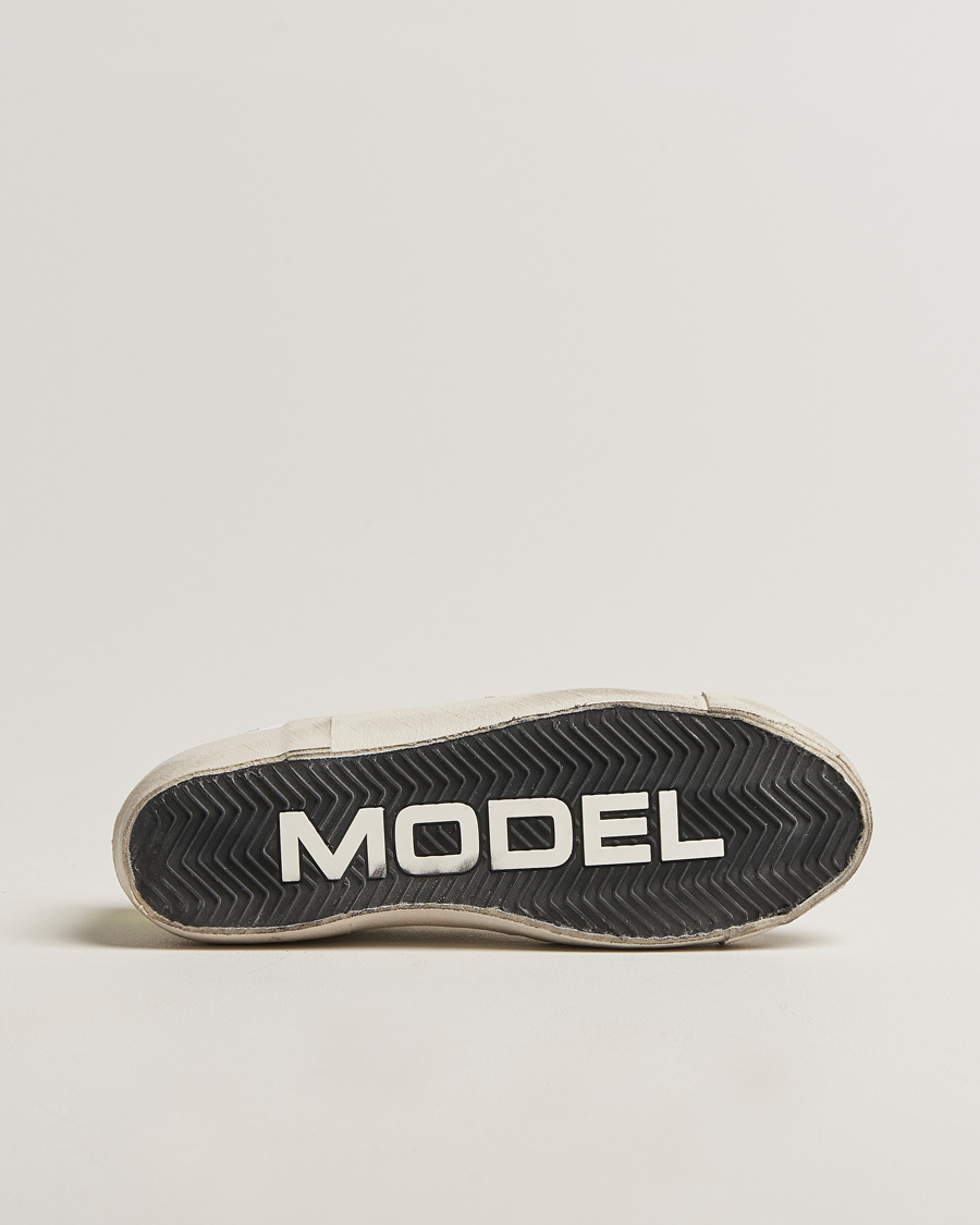 Homme | Philippe Model Prsx Low Top Vintage Mix Leather Sneakers White/Military | Philippe Model | Prsx Low Top Vintage Mix Leather Sneakers White/Military