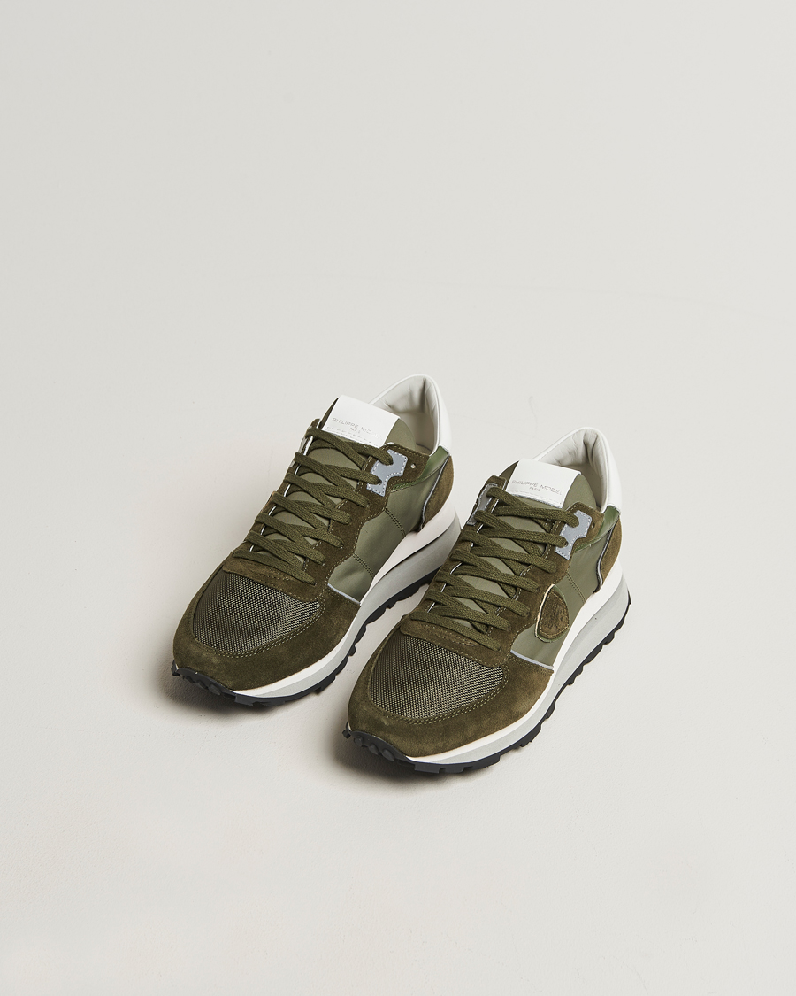 Homme | Philippe Model Tropez Haute Running Sneakers Military | Philippe Model | Tropez Haute Running Sneakers Military
