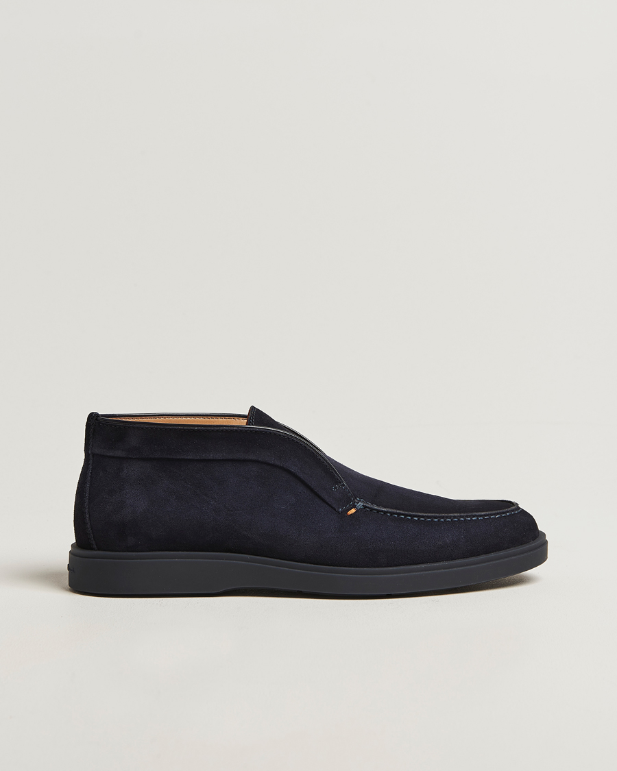 Homme | Bottes | Santoni | Detroit Chukka Boots Navy Suede