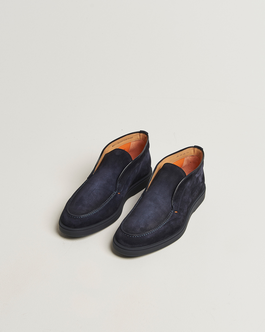 Homme | Bottes | Santoni | Detroit Chukka Boots Navy Suede