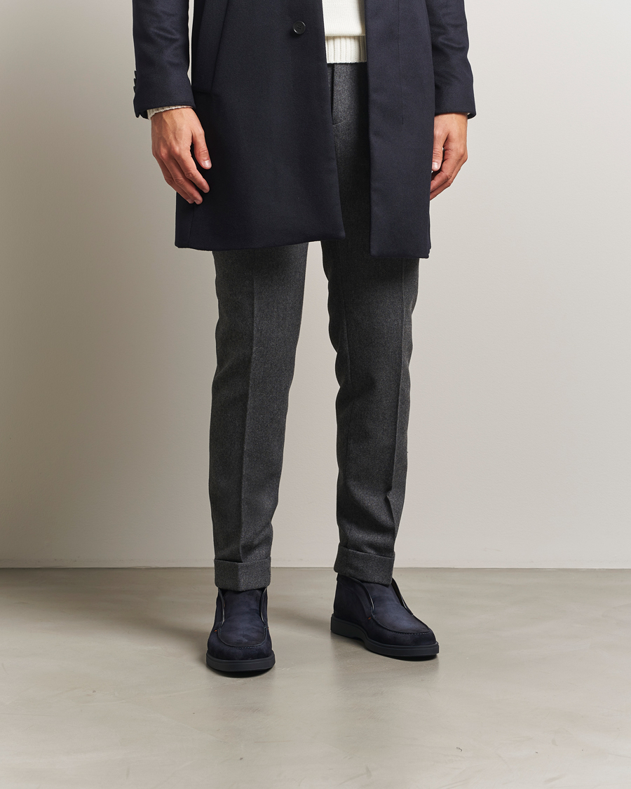 Homme | Bottes | Santoni | Detroit Chukka Boots Navy Suede