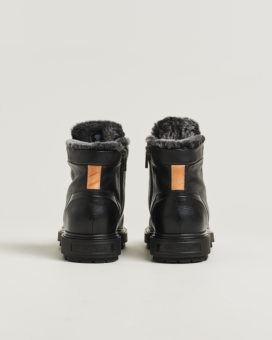 Homme | Bottes | Santoni | St Moritz Winter Boots Black Calf