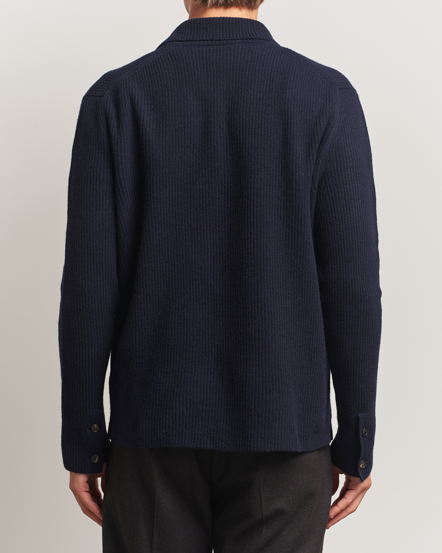 Homme | Pulls Et Tricots | Zanone | Rib Wool Cardigan Jacket Navy
