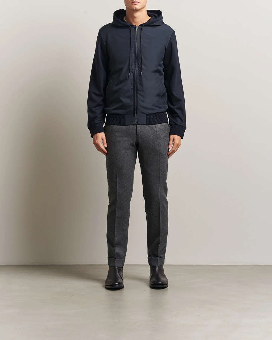Homme | Pulls Et Tricots | Zanone | Full Zip Hybrid Jacket Navy
