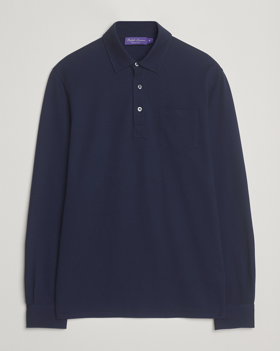 Homme | Chemises | Ralph Lauren Purple Label | Long Sleeve Polo Shirt Navy