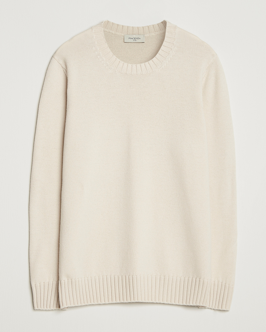 Homme | Pulls Et Tricots | Piacenza Cashmere | Brushed Wool Crew Neck Latte