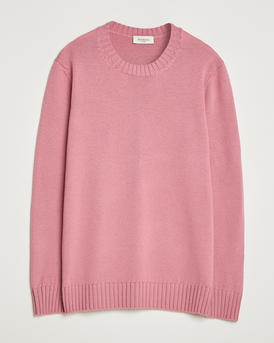 Homme | Pulls Et Tricots | Piacenza Cashmere | Brushed Wool Crew Neck Pink