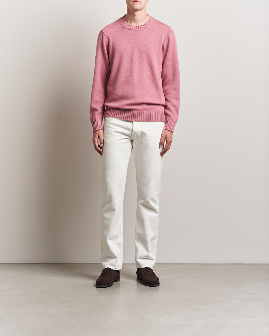 Homme | Pulls Et Tricots | Piacenza Cashmere | Brushed Wool Crew Neck Pink