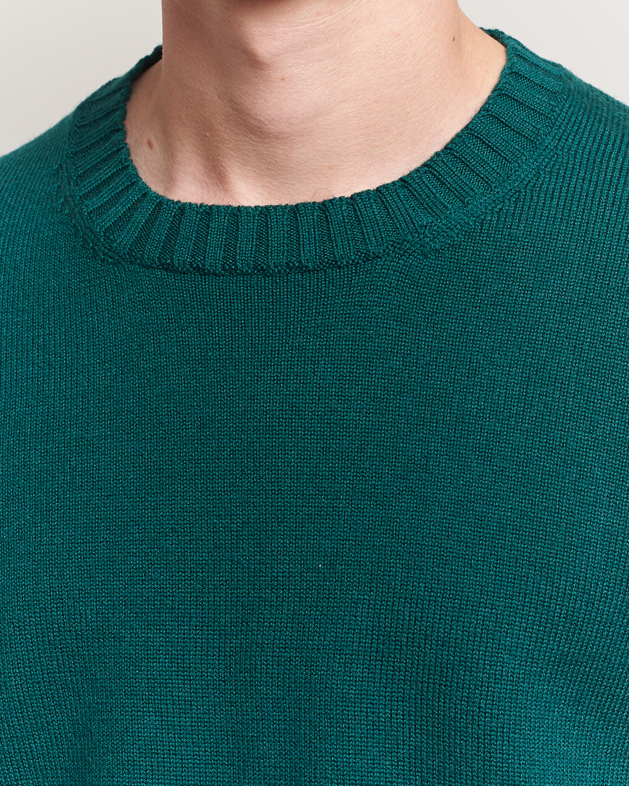 Homme | Pulls Et Tricots | Piacenza Cashmere | Brushed Wool Crew Neck Dark Green