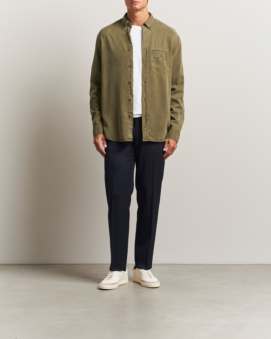 Homme | Chemises | Filippa K | Zachary Lyocell Shirt Dark Olive