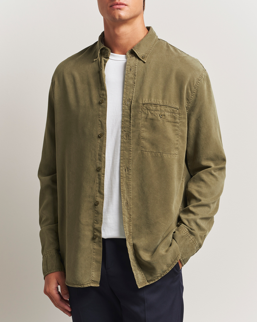 Homme | Chemises | Filippa K | Zachary Lyocell Shirt Dark Olive