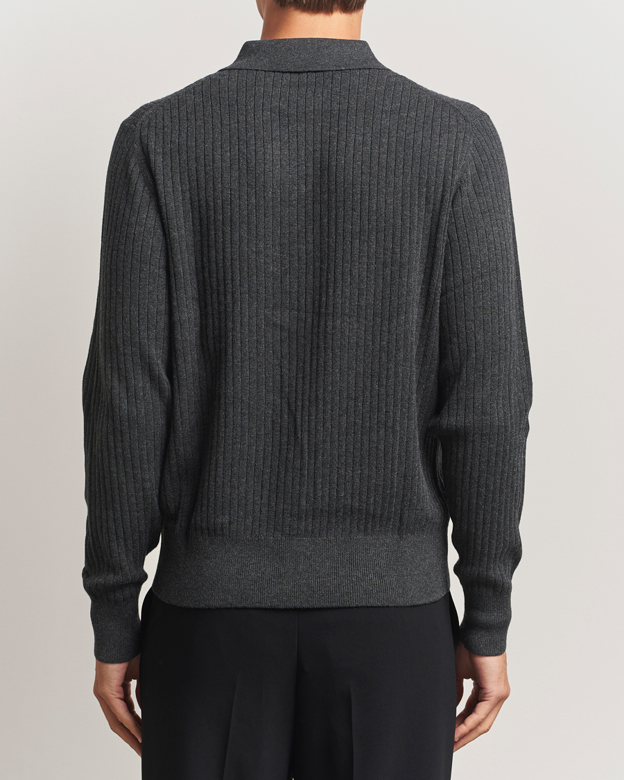 Homme | Pulls Et Tricots | Filippa K | Cotton Merino Knitted Cardigan Anthracite Melange
