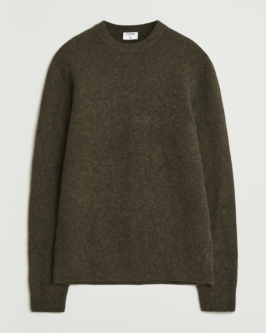 Homme | Pulls Et Tricots | Filippa K | Yak Knitted Sweater Dark Khaki Green
