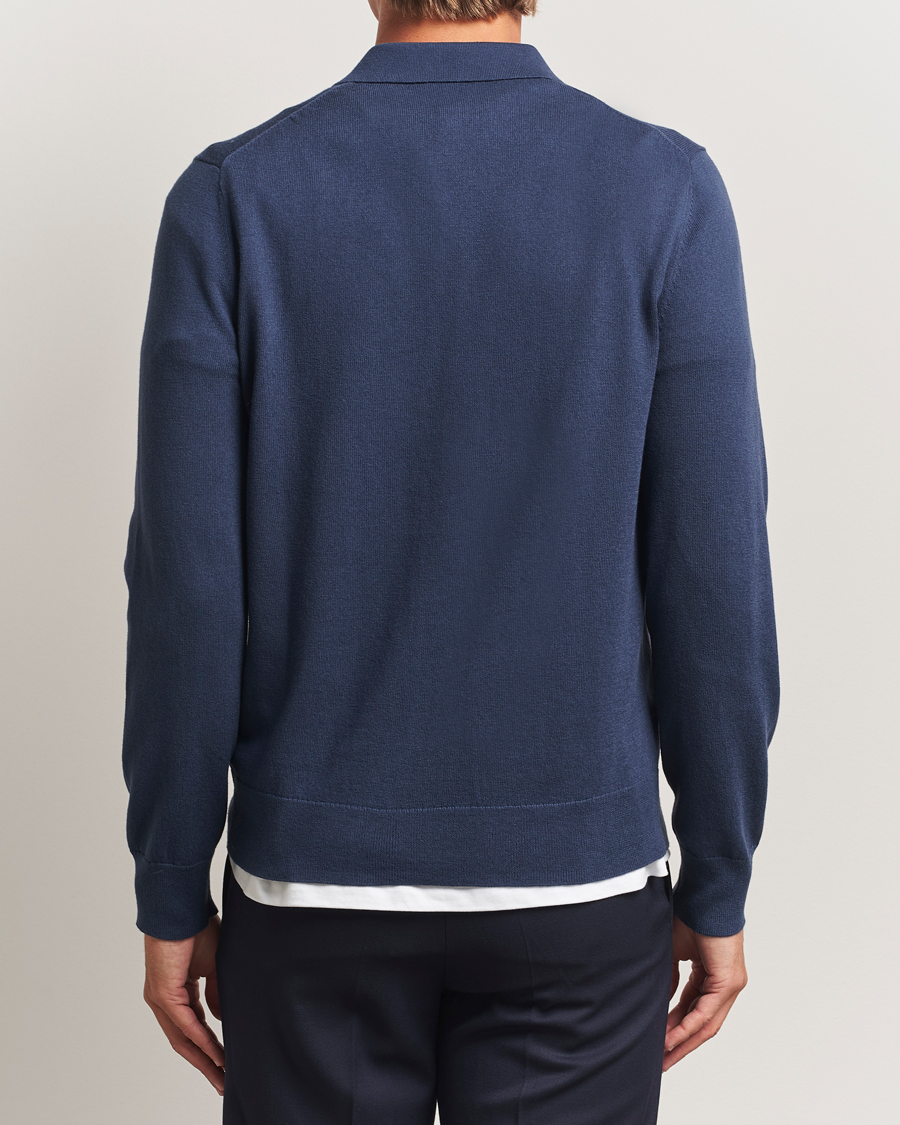Homme | Pulls Et Tricots | Filippa K | Knitted Polo Shirt Dusk Blue