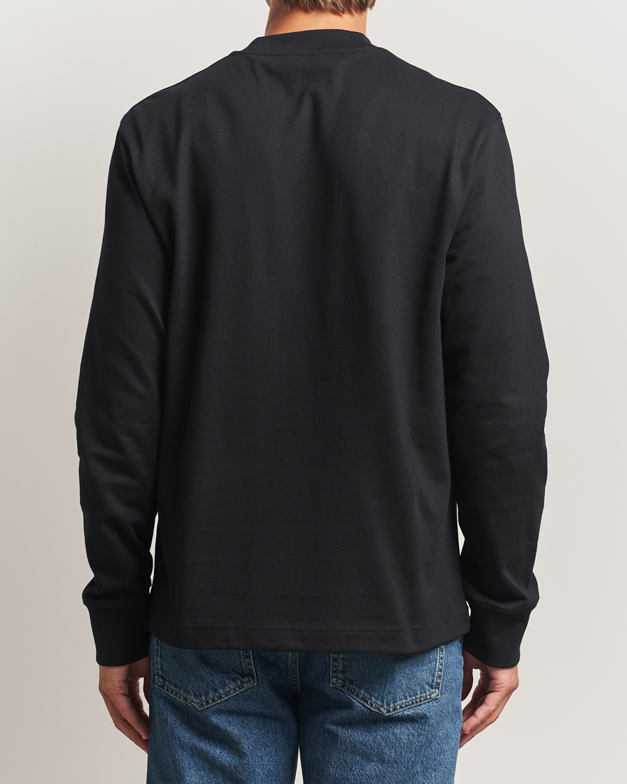 Homme | T-shirts | Filippa K | Heavy Cotton Mock Neck Long Sleeve T-Shirt Black