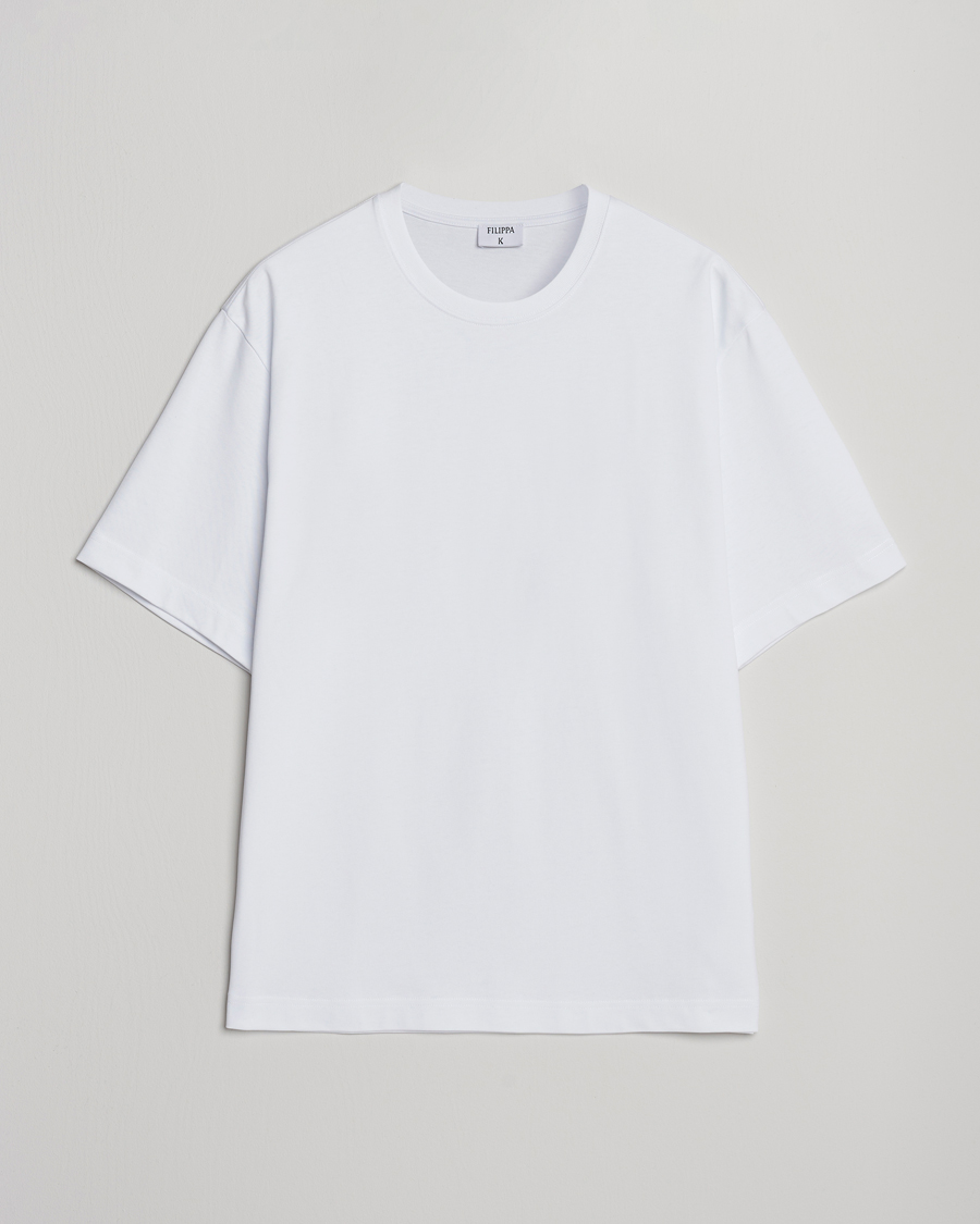 Homme | T-shirts | Filippa K | Heavy Cotton Crew Neck T-Shirt White