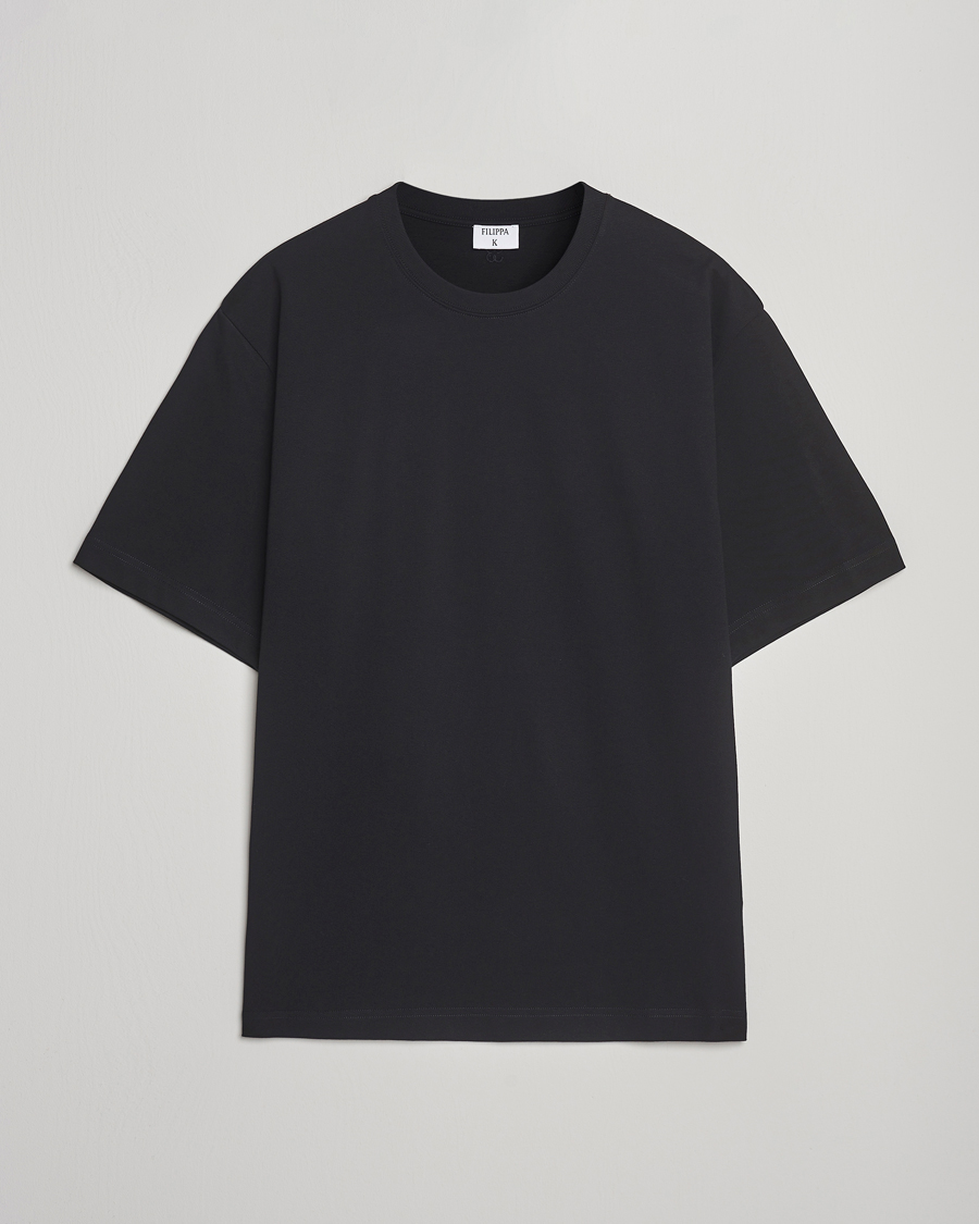 Homme | T-shirts | Filippa K | Heavy Cotton Crew Neck T-Shirt Black