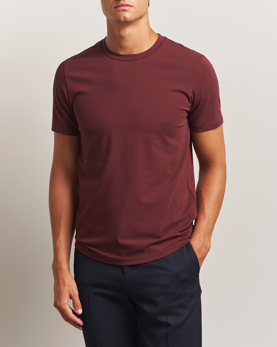 Homme | T-shirts | Filippa K | Soft Lycra T-Shirt Burgundy