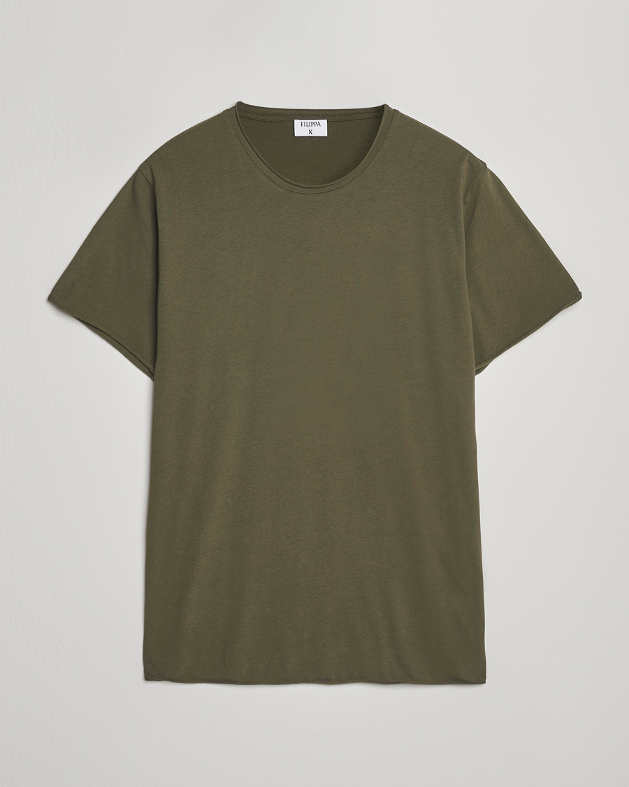 Homme | T-shirts | Filippa K | Roll Neck Crew Neck T-Shirt Dark Olive