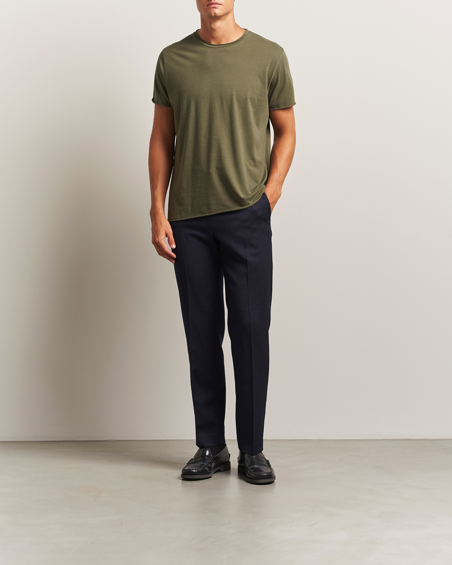 Homme | T-shirts | Filippa K | Roll Neck Crew Neck T-Shirt Dark Olive