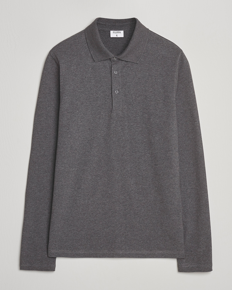 Homme | Pulls Et Tricots | Filippa K | Luke Lycra Polo Shirt Anthracite Melange