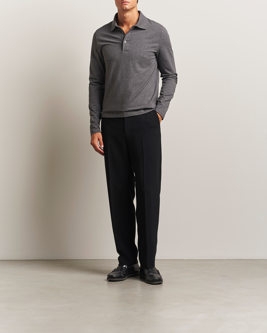 Homme | Pulls Et Tricots | Filippa K | Luke Lycra Polo Shirt Anthracite Melange