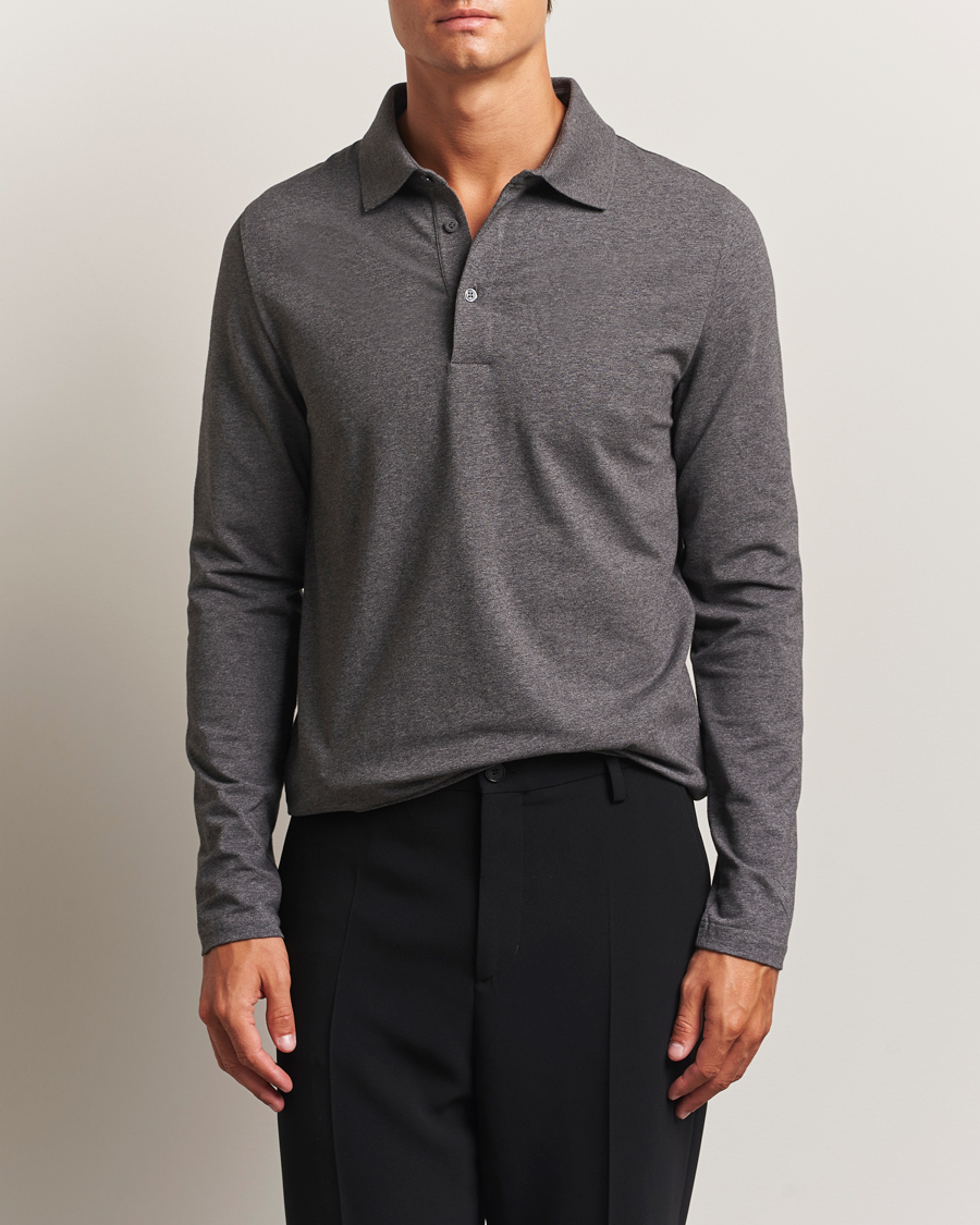 Homme | Pulls Et Tricots | Filippa K | Luke Lycra Polo Shirt Anthracite Melange