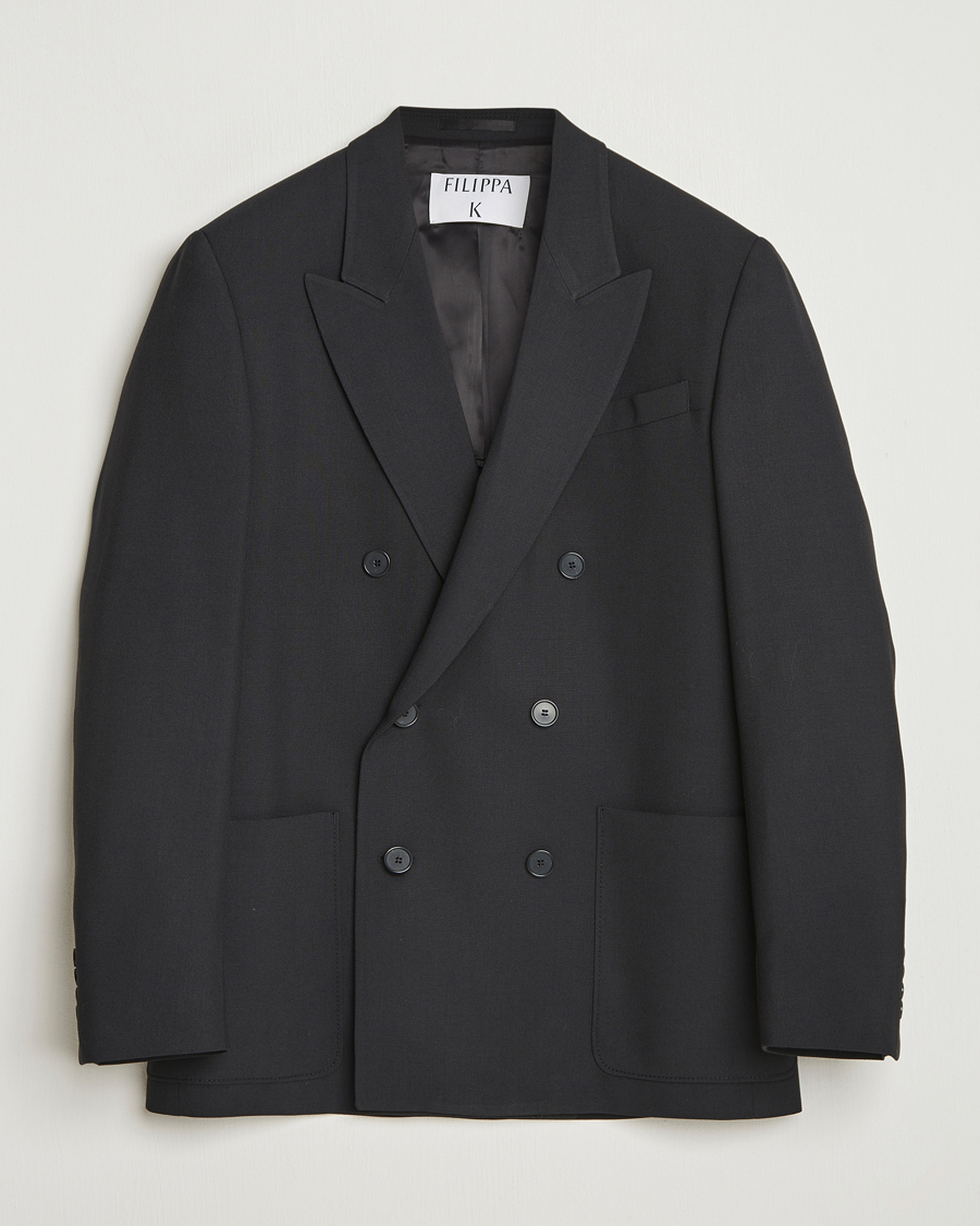 Homme | Blazers | Filippa K | Michael Wool Double Breasted Blazer Black