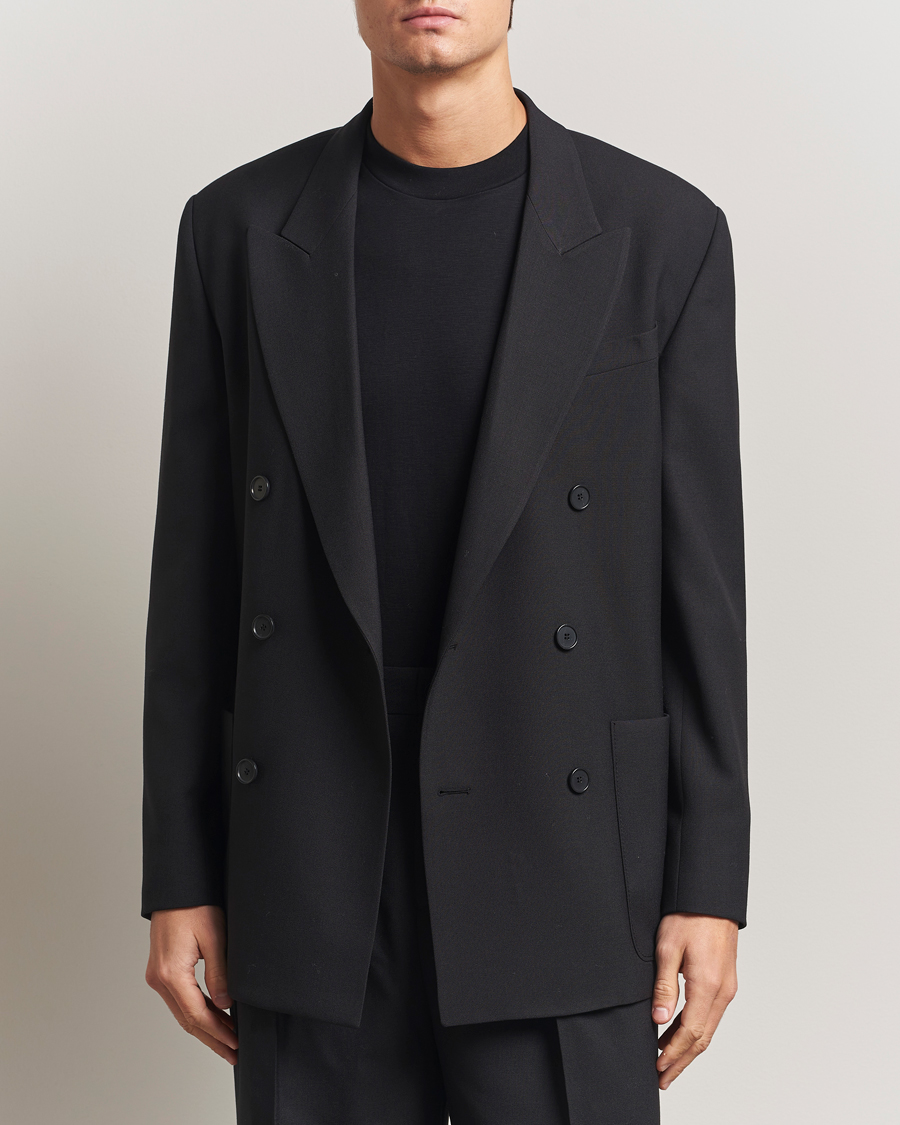 Homme | Blazers | Filippa K | Michael Wool Double Breasted Blazer Black