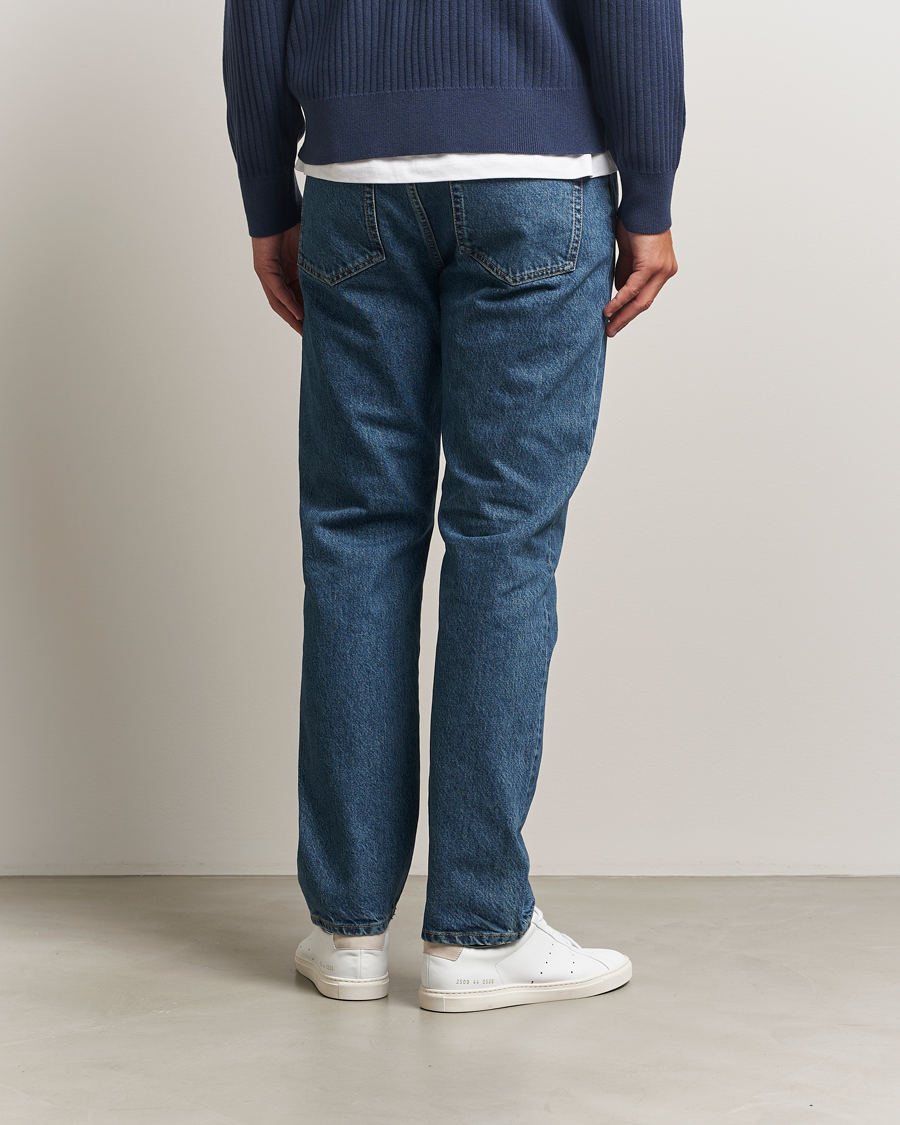 Homme | Pantalons | Filippa K | Tapered Cropped Jeans Washed Mid Blue