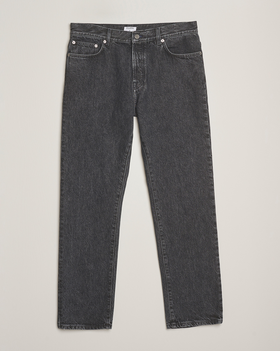 Homme | Pantalons | Filippa K | Tapered Cropped Jeans Washed Black