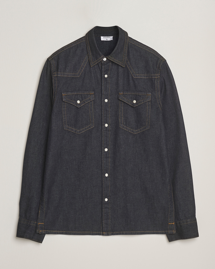 Homme | Chemises | Filippa K | Western Denim Shirt Rinsed Blue Wash