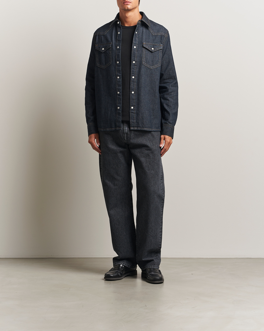 Homme | Chemises | Filippa K | Western Denim Shirt Rinsed Blue Wash