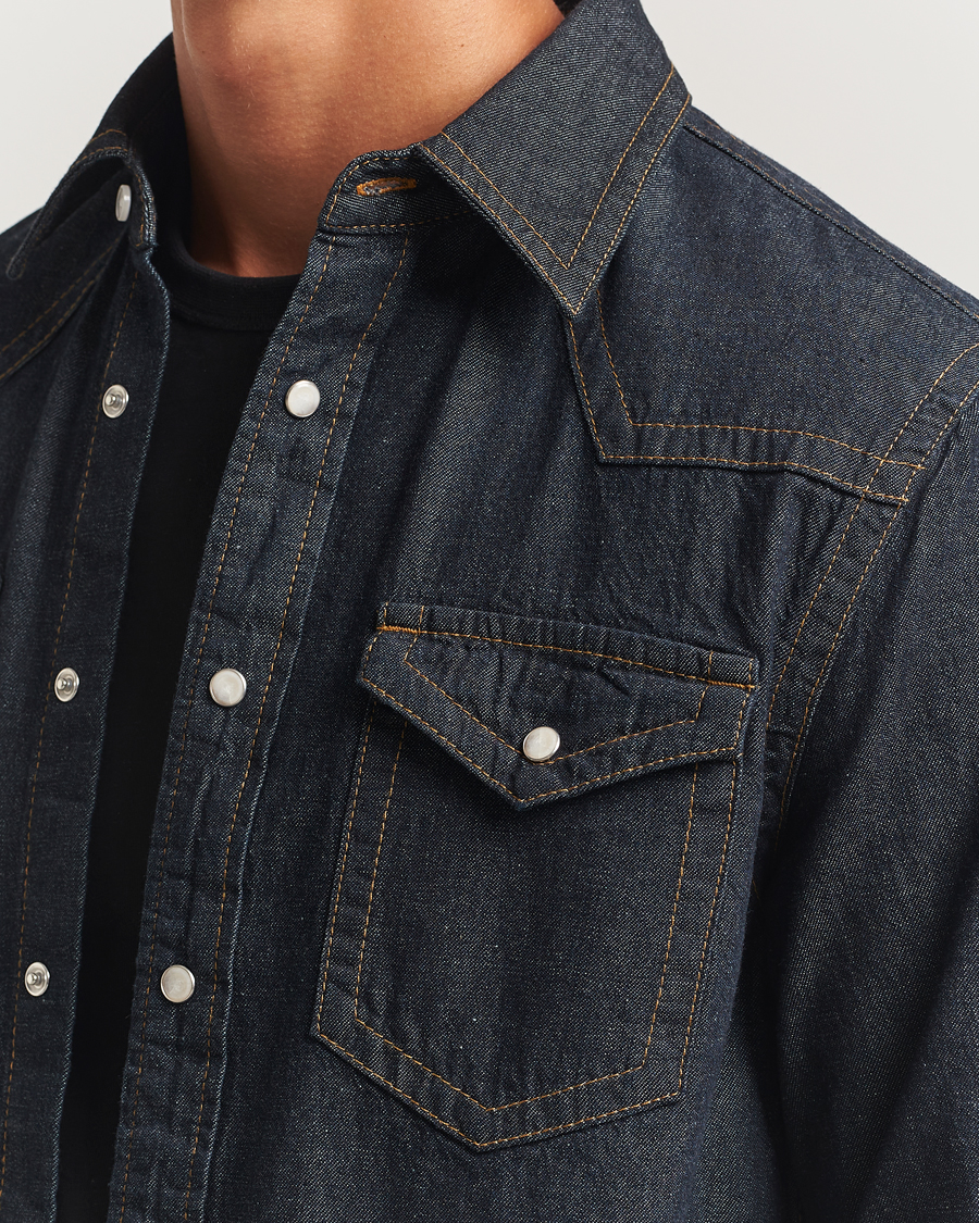 Homme | Chemises | Filippa K | Western Denim Shirt Rinsed Blue Wash