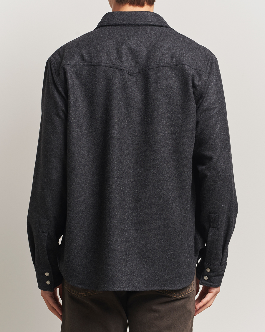 Homme | Chemises | Filippa K | Western Wool Shirt Anthracite Melange