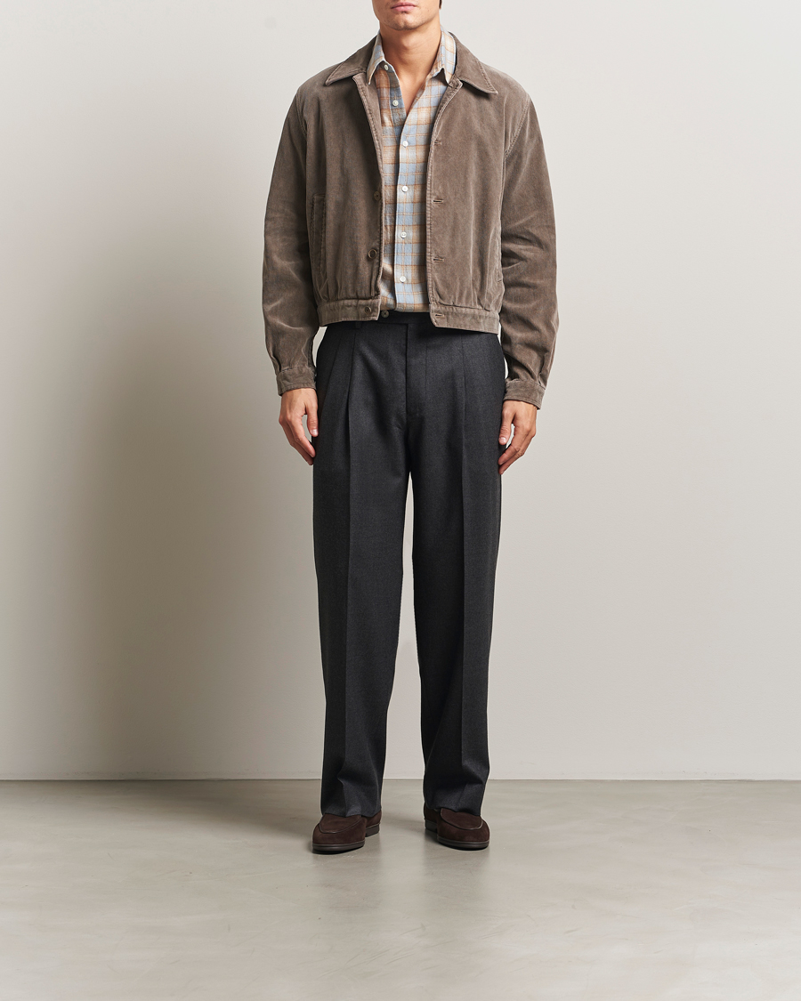 Homme | Manteaux Et Vestes | Auralee | Corduroy Bomber Jacket Olive
