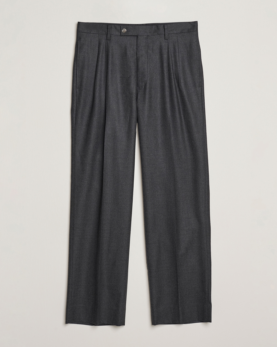 Homme | Pantalons | Auralee | Superlight Flannel Slacks Charcoal