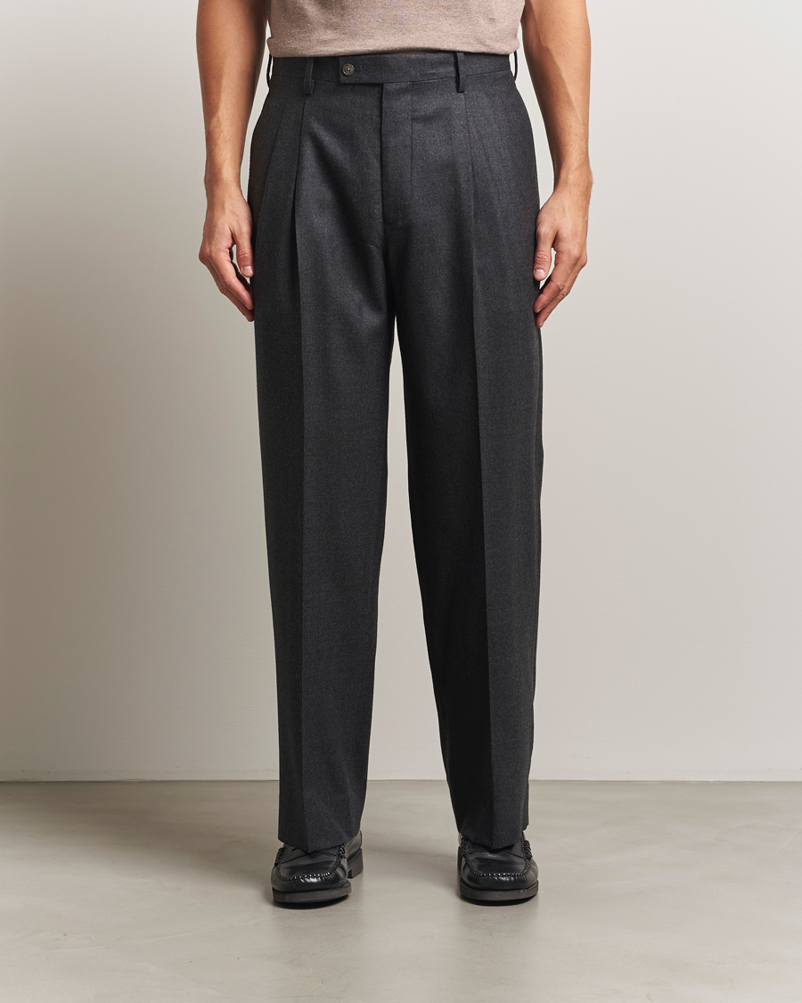 Homme | Pantalons | Auralee | Superlight Flannel Slacks Charcoal