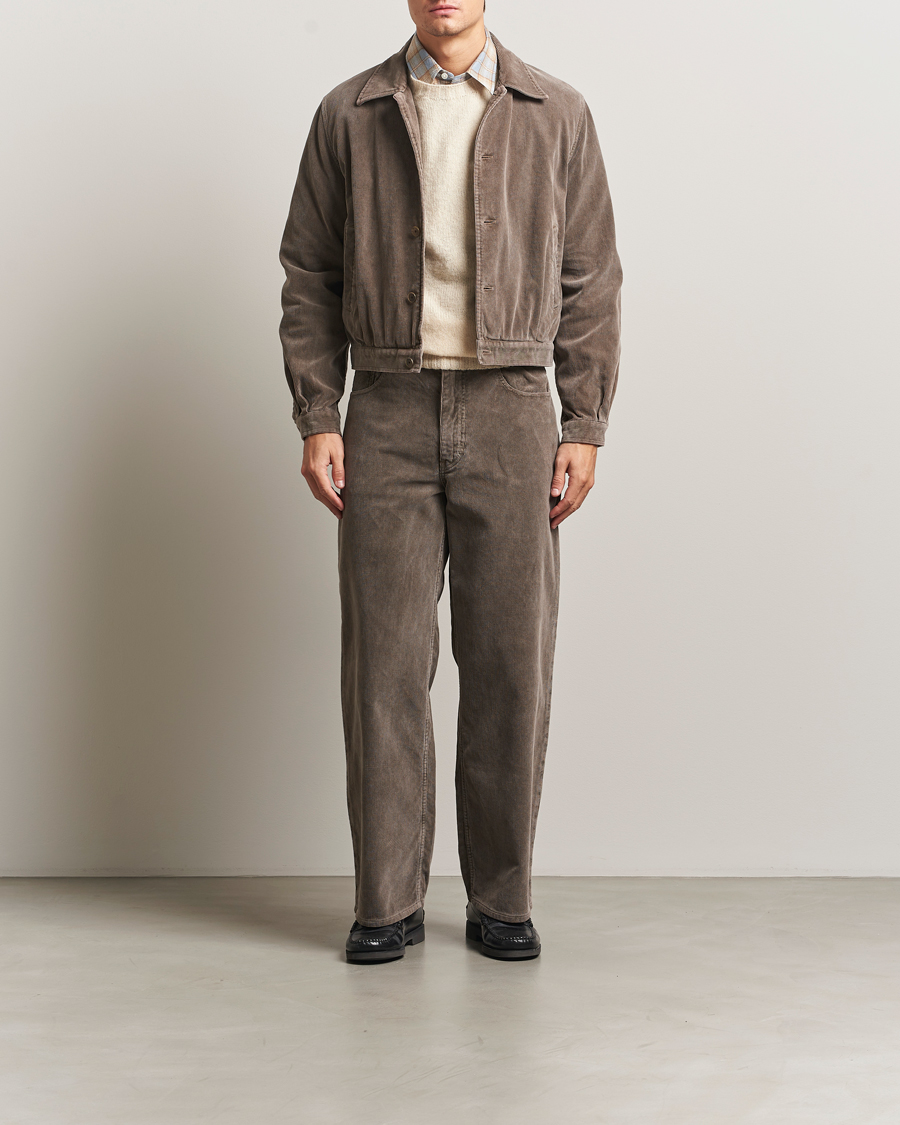 Homme | Pantalons | Auralee | Dyed Corduroy 5-Pocket Pants Olive