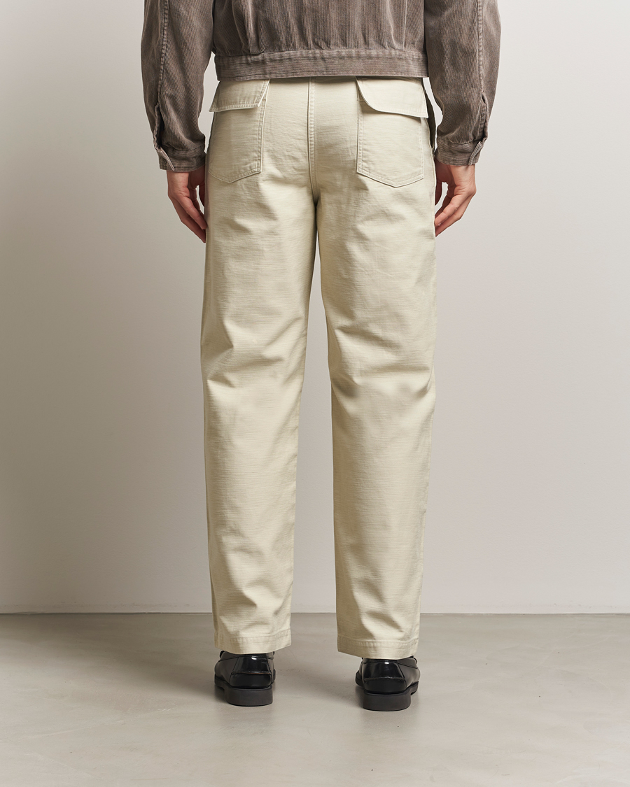 Homme | Pantalons | Auralee | Bleached Satin Baker Pants Ivory