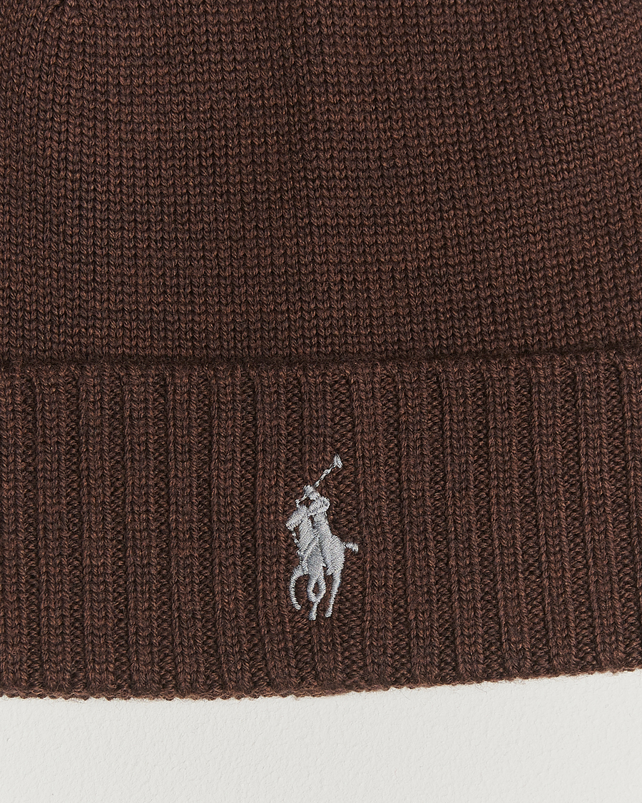 Homme | Polo Ralph Lauren Merino Beanie Brown Melange | Polo Ralph Lauren | Merino Beanie Brown Melange