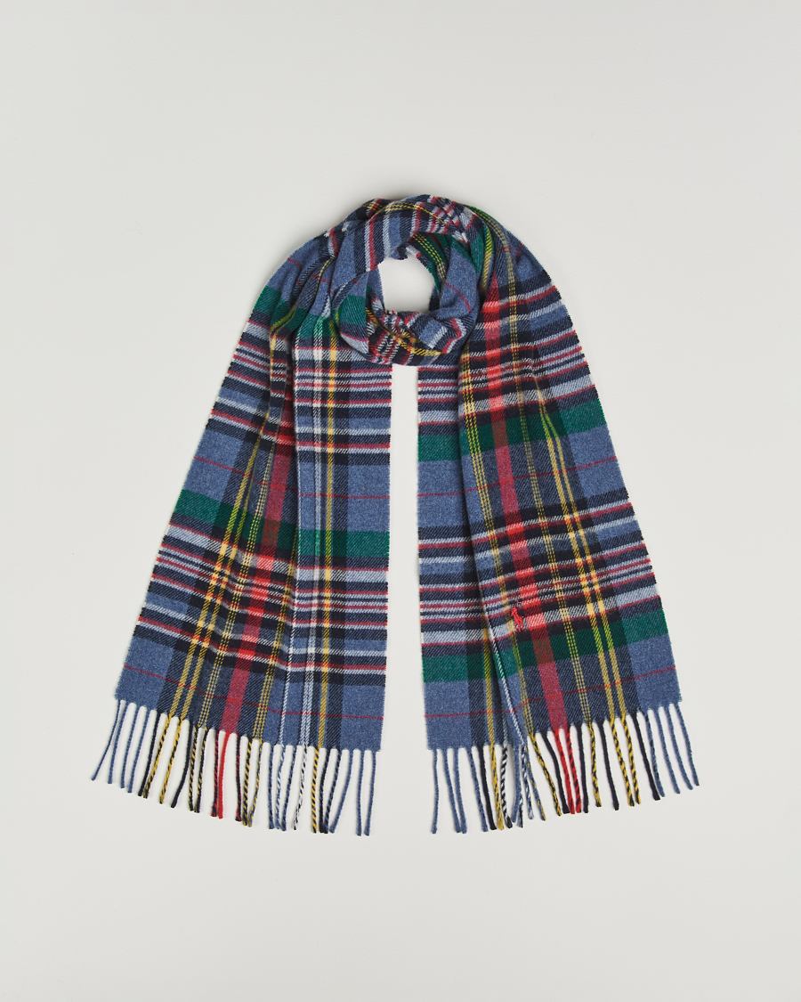 Homme | Polo Ralph Lauren Classic Wool Scarf Blue Multi | Polo Ralph Lauren | Classic Wool Scarf Blue Multi